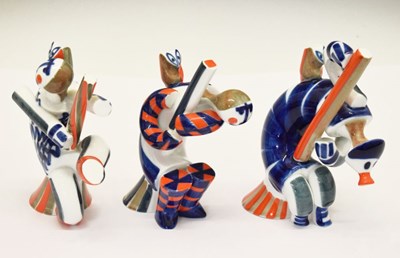 Lot 406 - Three Spanish Sargadelus abstract porcelain figures