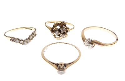 Lot 43 - Four various 9ct gold dress rings