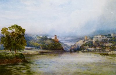 Lot 535 - Suspension Bridge watercolour