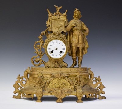 Lot 548 - 19th Century French gilt spelter mantel clock