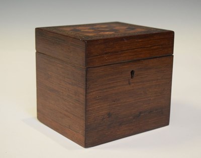 Lot 277 - Tunbridgeware tea caddy 'Tumbling Cube' top