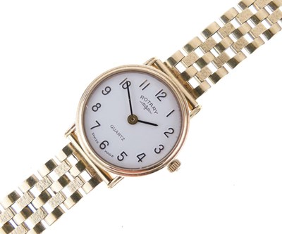 Lot 114 - Rotary - Lady's quartz wristwatch on 9ct gold bracelet