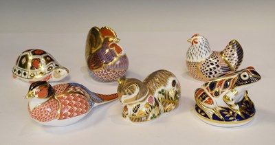 Lot 380 - Six Royal Crown Derby animal paperweights