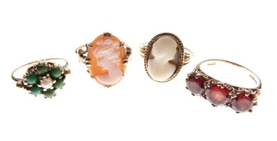Lot 42 - Four 9ct gold dress rings