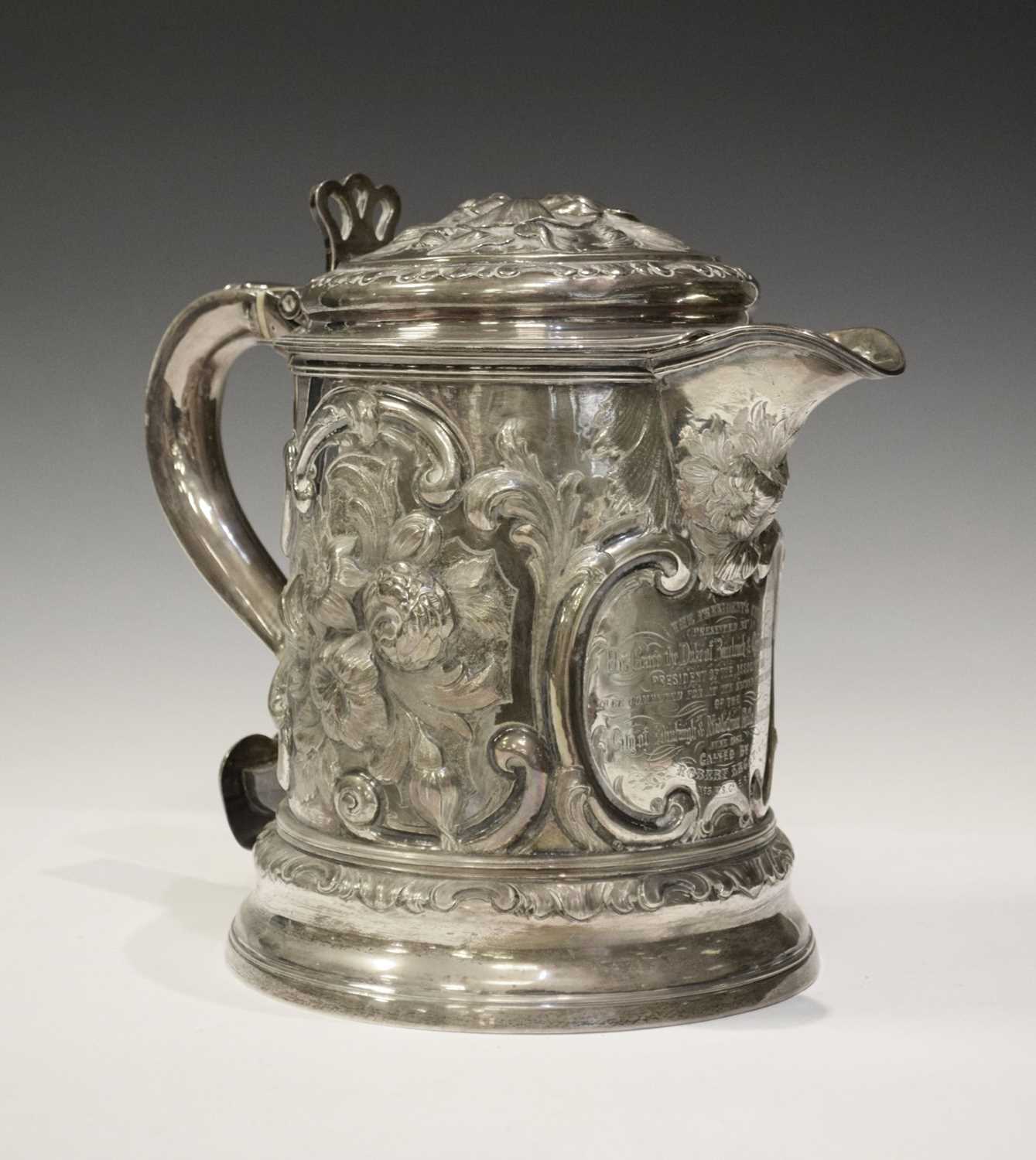 Lot 82 - Scottish Interest - Large Victorian silver presentation jug - City of Edinburgh Rifle Association