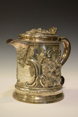 Lot 82 - Scottish Interest - Large Victorian silver presentation jug - City of Edinburgh Rifle Association