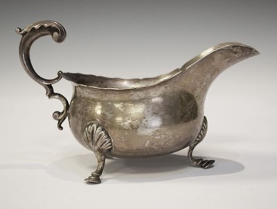 Lot 186 - Edward VII silver sauce boat
