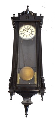 Lot 485 - Gustav Becker - ebonised twin weight-driven Vienna wall clock