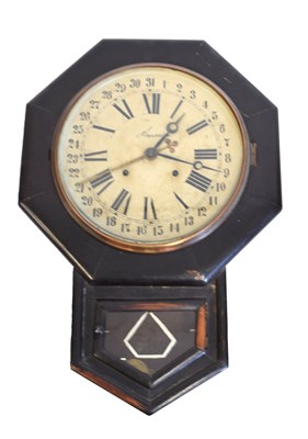 Lot 486 - Ansonia - American wall clock with calendar ring