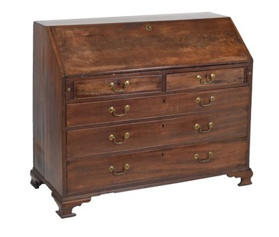 Lot 693 - Georgian mahogany bureau