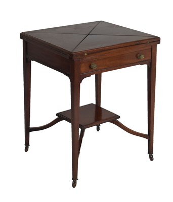 Lot 606 - Edwardian mahogany envelope table