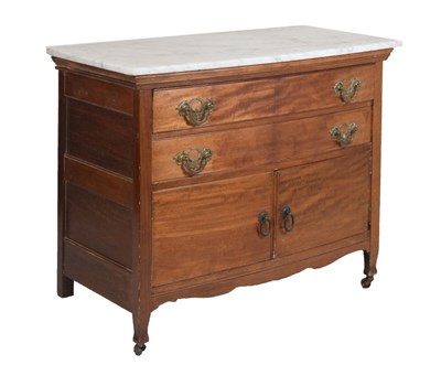 Lot 725 - Marble topped bowfront chest of drawers
