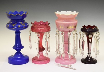 Lot 456 - Collection of 19th Century and later glass table lustres