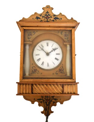 Lot 490 - Swiss painted wall clock