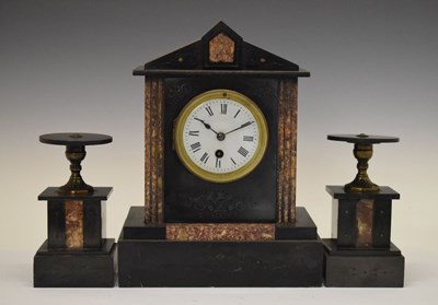 Lot 557 - Late 19th Century French black slate mantel clock