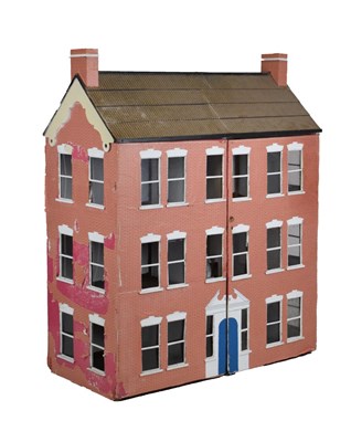 Lot 386 - 20th Century Georgian-style three-storey 'manor house' dolls house and contents