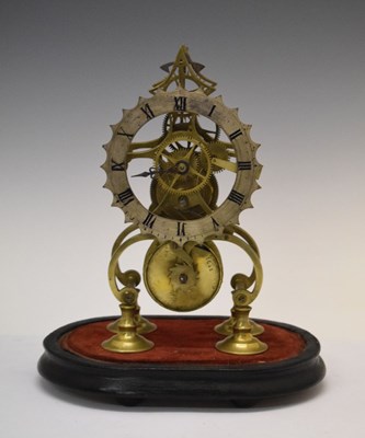 Lot 553 - Victorian brass framed skeleton timepiece
