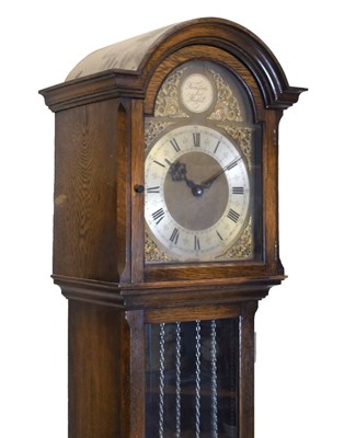 Lot 441 - Oak-cased chiming longcase clock