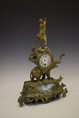 Lot 492 - Reproduction novelty elephant mantel clock