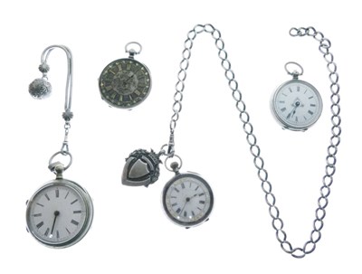 Lot 125 - Three various silver and white metal pocket or fob watches