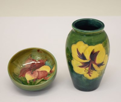 Lot 364 - Moorcroft vase and small footed bowl
