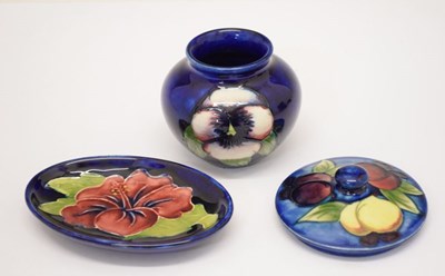 Lot 375 - William Moorcroft small shoulder vase, etc.