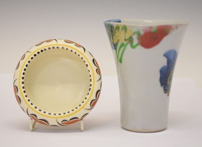 Lot 457 - Janice Tchalencko for Dartington pottery - flared beaker vase, etc.