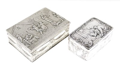 Lot 98 - Two Continental white metal boxes