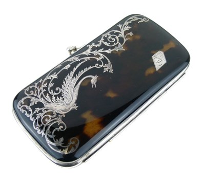 Lot 139 - Late Victorian inlaid tortoiseshell spectacles case
