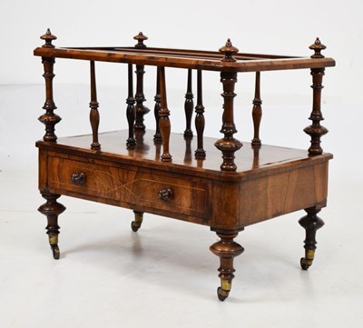 Lot 683 - Victorian inlaid rosewood Canterbury