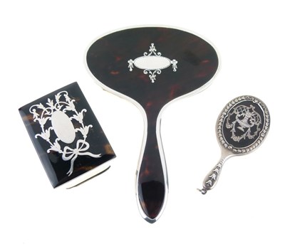 Lot 125 - Match box and mirror large - mirror small