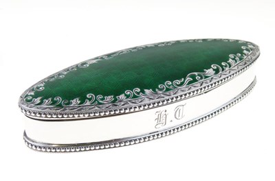 Lot 113 - Edward VII silver and enamel pin case, Chester 1909