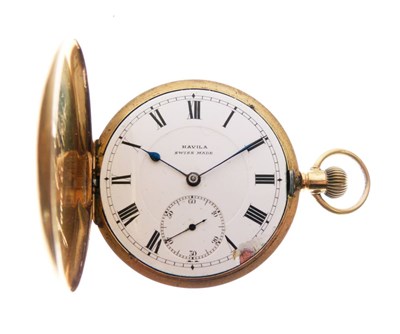 Lot 120 - 18ct gold  pocket watch, Havila Swiss Made, 74.5g gross approx