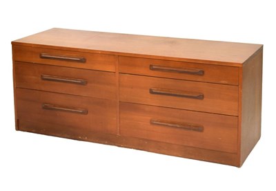 Lot 530 - 1960's teak six-drawer chest