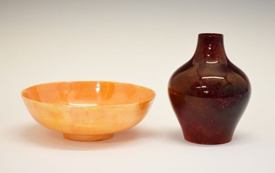 Lot 384 - Royal Doulton Titanian orange lustre bowl, etc.