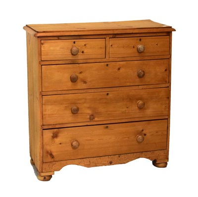 Lot 532 - Pine chest of tow short over three long drawers