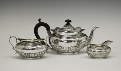 Lot 132 - Edward VII silver three piece batchelor's tea set