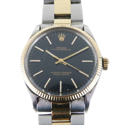 Lot 67 - Rolex - Gentleman's two-tone gold and stainless steel Oyster Perpetual automatic bracelet wristwatch
