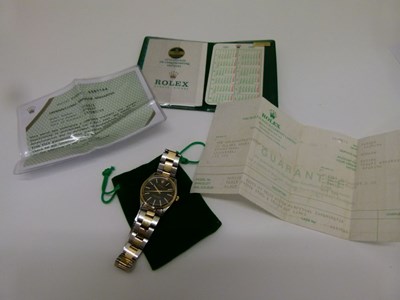 Lot 46 - Rolex - Gentleman's two-tone gold and stainless steel Oyster Perpetual automatic bracelet wristwatch