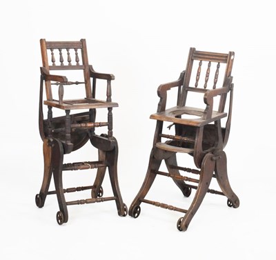 Lot 647 - Two early 20th Century child's metamorphic high chairs