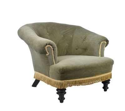 Lot 697 - Victorian deep buttoned tub armchair