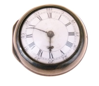 Lot 122 - George III silver pair-cased pocket watch, Robert Dolphin