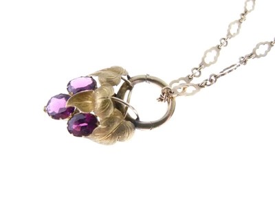 Lot 36 - Garnet set Victorian pendant