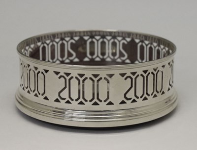 Lot 201 - 2000 Millennium silver coaster