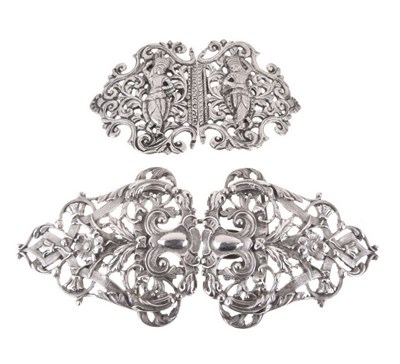 Lot 199 - Pair of Victorian silver belt buckles