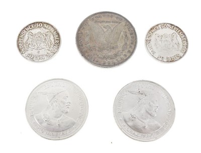 Lot 217 - Two King Moshoeshoe Lesotho Independence 50 Licente silver coins