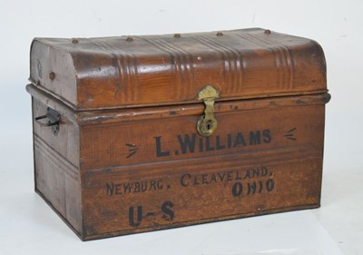 Lot 660 - Early 20th Century painted tin trunk