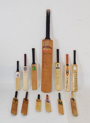 Lot 241 - Quantity of signed cricket bats