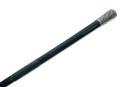 Lot 293 - White metal mounted baton
