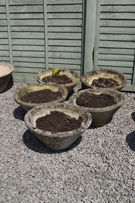Lot 677 - Five composite stone garden planters
